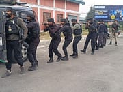 Security forces conduct anti-Fidayeen attack drill at railway station in Kulgam