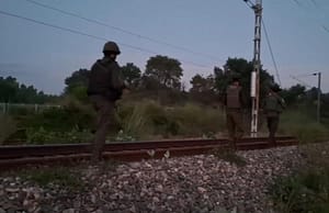 Police, GRP conduct joint patrol along railway track in Samba