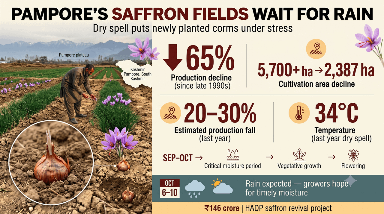 Dry spell clouds hopes of saffron growers